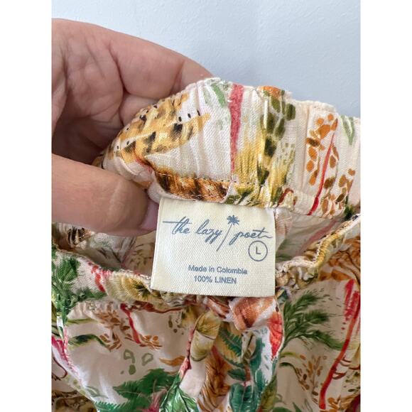NWT The Lazy Poet Nina Linen Elastic Short Pajama Set Sleepwear Pegasus Size: L - Picture 8 of 11